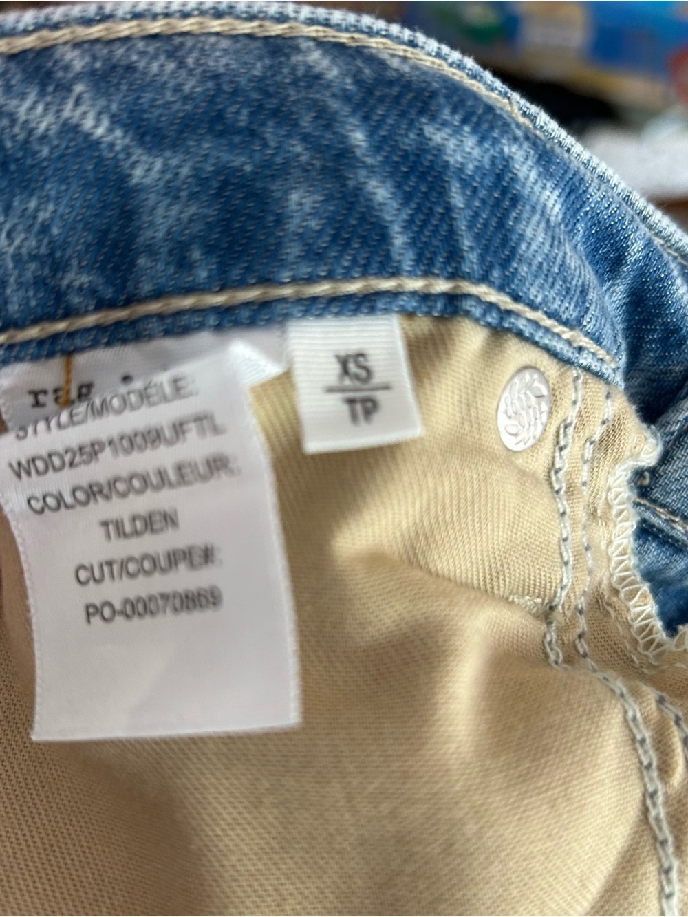 Rag & Bone Featherweight Phoebe Drawstring Wide Leg Jeans in Tilden XS - Picture 7 of 8